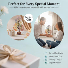 7 Chakra Tree of Life - Stunning Crystal & Gemstone Decor, Perfect Birthday Gift for Women, Elegant Living Room Accessory