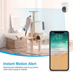 Security Indoor Pet Camera, 2K Dog Camera with APP, Wifi CCTV Camera House Security for Baby Monitor, Real-Time Alert 2-Way Audio Night Vision Pan/Tilt, TF Card Storage, Works with Alexa Q5