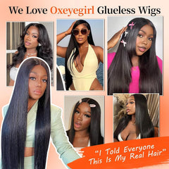 18 Inch Straight Human Hair Wig for Black Women,9X6 Lace 200% Density Glueless Wigs Human Hair Pre Plucked Pre Cut,Wear and Go Glueless Wig Lace Front Brazilian Human Hair Wigs (46Cm)
