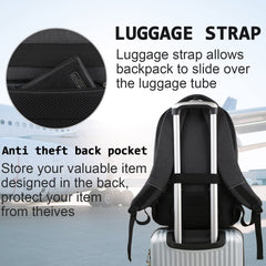 Laptop Backpack with USB Charging&Headphone Port,Anti-Theft Business Laptop Backpack with Breathable Padded Shoulder Strap, Water Resistant Computer Rucksack