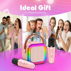 Karaoke Machine 2 Microphones, Birthday Gifts for Girls Toys Age 3-15 Year Old Girls Gifts Kids Microphone Toys for 3-12 Year Old Girls Birthday Early Teenage Girls Gifts