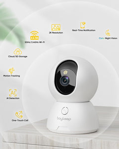 2K Surveillance Cameras for Home Security, 2-Pack Indoor Camera with Night Vision, Pet Camera Indoor with App, Motion Detection, 2-Way Audio, Cloud/Sd Card Storage, Compatible with Alexa