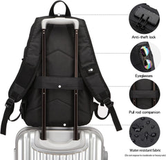 Anti-Theft Laptop Backpack,Business Travel Backpack Bag with USB Charging Port Lock,Water Resistant College School Computer Rucksack Work Backpack for Mens Womens Fits 15.6 Inch Laptop-Black