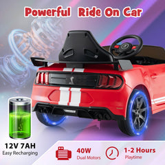 12V Kids Ride on Car Electric Licensed Ford Mustang Shelby GT500 for Kids Aged 3-8
