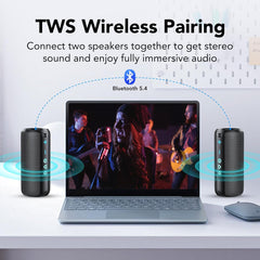 Portable Bluetooth Speaker - HD Stereo Sound, 30H Battery Life, TWS Pairing, LED Light - Perfect for Outdoor, Parties, Sports, and Travel!