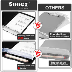 Clipboard with Storage, Clip Board 8.5 X 11 with Pen Holder, Plastic Organization Case Box for Letter Legal A4 Size Paper, Low Profile Clip, Nurses Teachers Must Haves, School & Office Supplies