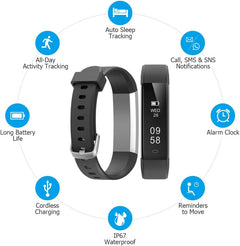 Waterproof Fitness Tracker with Sleep Monitor, Step & Calorie Counter - Perfect for Active Men & Women!