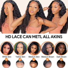 20 Inch Glueless Wigs Human Hair Pre Plucked Pre Cut Wear and Go Glueless Wig 6X5 Deep Wave 200% Density HD Lace Front Wigs Human Hair for Black Women Lace Closure Wig for Beginners