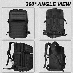Military Backpack 45L Waterproof Tactical Backpack Molle Backpacks Large Assault Pack for Travelling Hunting Hiking Camping Fishing Trekking Gym(Black)