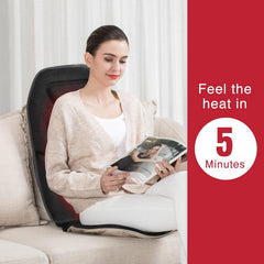 Ultimate  Back Massager with Heat – 10 Vibration Motors for Pain Relief, Perfect Massage Chair Pad for Home & Office, Ideal Father's Day Gift!