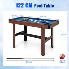 122 Cm Wooden Pool Table for Kids and Adults