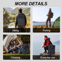 Military Backpack 45L Waterproof Tactical Backpack Molle Backpacks Large Assault Pack for Travelling Hunting Hiking Camping Fishing Trekking Gym(Black)