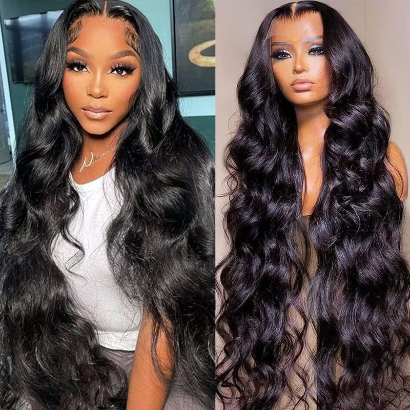 Full 13X6 Lace Frontal Virgin Human Hair Wigs 210% 32Inch 15A Body Wave 13X6 HD Transparent Full Lace Front Wigs Brazilian Body Wave Wig Thin Knots