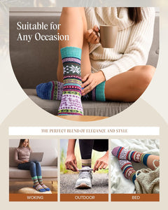Cozy Christmas Socks for Women - Perfect Gifts for Mum, Grandma, Daughter, and Sister - Thermal Winter Stocking Fillers