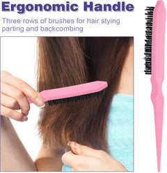 Hair Brush with 200Ml Hair Spray Bottle, Detangle Hair Brush for Black Natural Hair, Afro American Type 3A-4C, 3 Pcs Slick Brush Set (Pink)