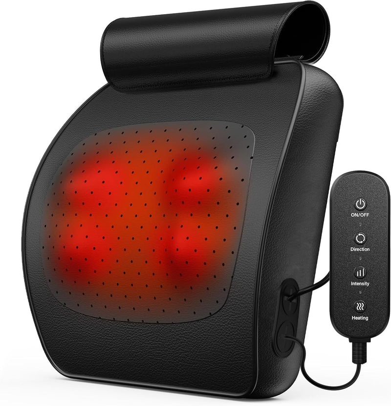 3D Deep Tissue Back and Neck Massager with Heat - Shiatsu Massage Pillow for Ultimate Relaxation, Perfect Gift for Men and Women with Remote Control