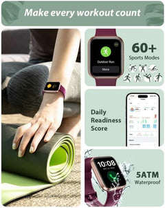 Stylish Smart Watch for Women - Alexa Built-In, HD Display, Heart Rate & Sleep Tracker, 120 Sports Modes, 3ATM Waterproof, Compatible with iPhone & Android
