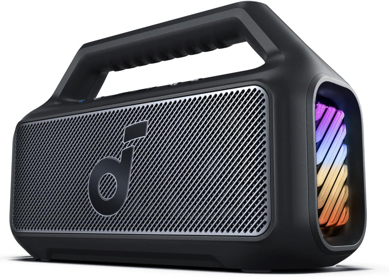 Powerful   Boom 2 Bluetooth Speaker - 80W Subwoofer, 24H Playtime, IPX7 Waterproof, Floatable, RGB Lights & Custom EQ for Ultimate Outdoor Experience!