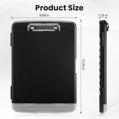 Clipboard with Storage, Clip Board 8.5 X 11 with Pen Holder, Plastic Organization Case Box for Letter Legal A4 Size Paper, Low Profile Clip, Nurses Teachers Must Haves, School & Office Supplies