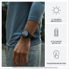 Forerunner 165 GPS Running Smartwatch - Lightweight 43mm AMOLED Touchscreen, Advanced Training Insights, Safety Features & 11-Day Battery Life - Black