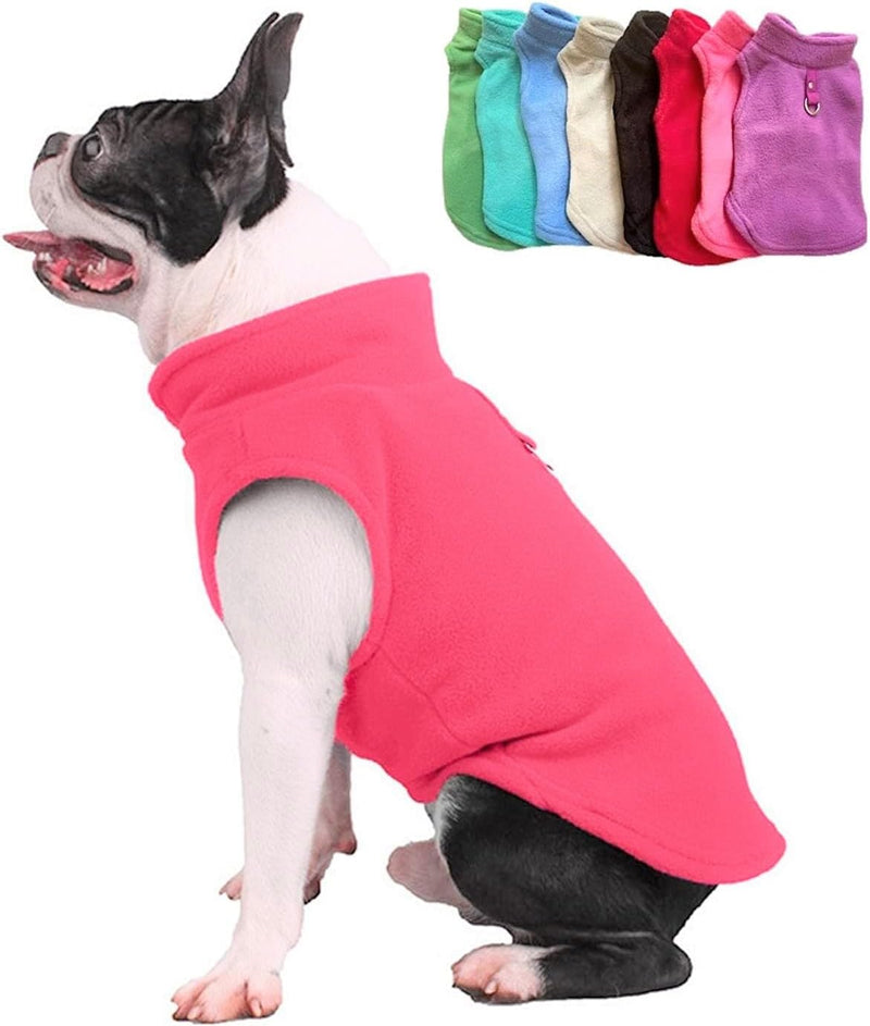 - Fleece Vest Sweater with Leash Ring - Soft Lightweight Breathable for Puppies Small Medium Dogs, Kitten, Cats, Chihuahua - Warm for Fall/Autumn/Winter (Pink, L (10-16Lbs))