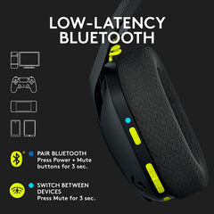 G435 LIGHTSPEED & Bluetooth Wireless Gaming Headset, Ultra Lightweight 165G Over-Ear Headphones, Built-In Mics, 18H Battery, Compatible with PC, PS4, PS5, Nintendo Switch & Switch 2 - Black