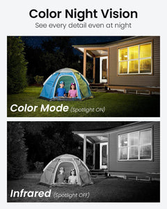 2K Security Camera Outdoor with Motion Tracking, Pan-Tilt 360° View, CCTV Camera, Sound-Lights Alarm, Home Wifi Camera, Color Night Vision (1-Pack)