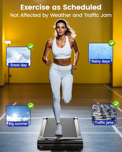 Walking Pad Treadmill for Home - under Desk Treadmills Office Mini Portable Electric Running Machine with Adjustable Speed Remote & LED Display Slim Compact Max up 264 Lbs Capacity