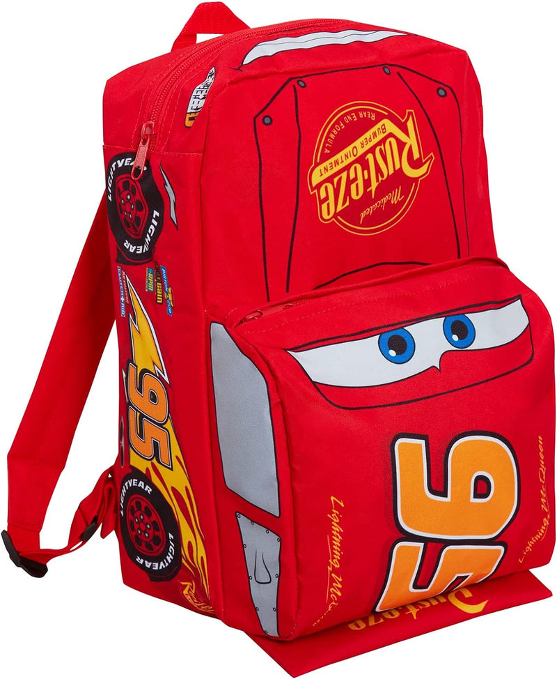 Cars 3D Backpack Kids Lightning Mcqueen School Nursery Lunch Bag Rucksack Red 95
