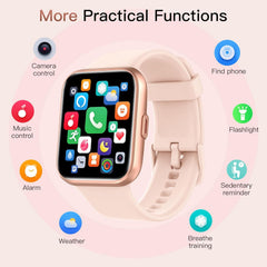 Stylish Smart Watch for Women - Make/Answer Calls, Alexa Built-In, 1.8" HD Fitness Tracker with Heart Rate, SpO2, Sleep Monitor, 120 Sports Modes, 3ATM Waterproof, Compatible with iPhone & Android
