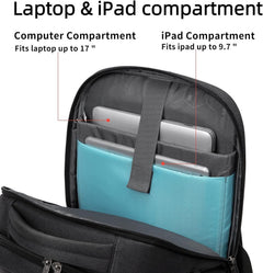 Travel Laptop Backpack, Work Bag Laptop Bag with USB Charging Port, anti Theft Business Backpack, College School Rucksack for Men and Women, Fits 17 Inch, Black