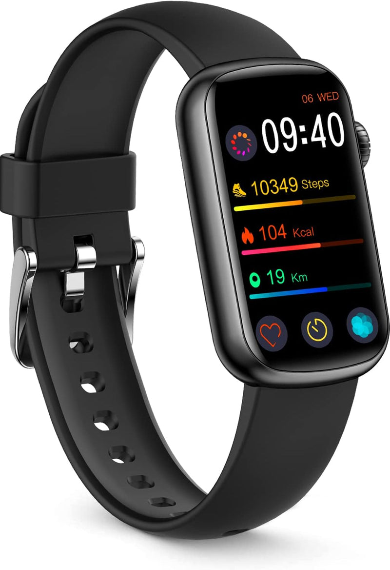 Slim Fitness Tracker - Monitor Blood Oxygen, Blood Pressure, Heart Rate & Sleep - Waterproof Activity Watch with Step Tracker & Pedometer for Men & Women