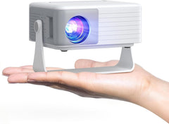 O1 Mini Projector for Bedroom 1080P Supported Auto Keystone 15000LM | 2026 Upgraded Portable Projector for Outdoor, 360° Rotating, 50% Zoom, Compatible with Ios/Android/Tv Stick/Hdmi/Usb/Switch