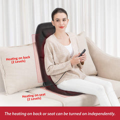 Ultimate  Back Massager with Heat – 10 Vibration Motors for Pain Relief, Perfect Massage Chair Pad for Home & Office, Ideal Father's Day Gift!