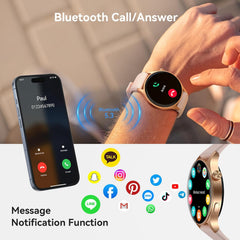 Stylish Smart Watch for Women - Make Calls, Monitor Fitness & Health, 1.32'' AMOLED Display, 110+ Sport Modes, Waterproof, Compatible with iPhone/Samsung/Android
