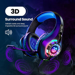 Gaming Headset for Ps5 Ps4 PC Xbox S/X Series Switch PC, Gaming Headphone with Noise Cancelling Microphone RGB Lighting