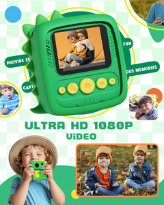 Kids Camera Instant Print, 1080P Kids Digital Camera, Girls Boys Toys Age 3-9, Christmas Birthday Gifts Toys for 3 4 5 6 7 8 9 Year Old Boys Girls (Green)