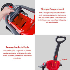 Kids 3 in 1 Ride on Car with Push Handle