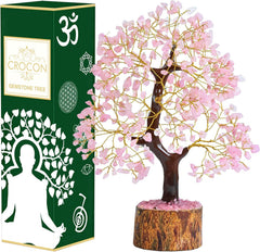 Enchanting Rose Quartz Crystal Tree - Perfect Pink Home Decor & Healing Gift for Women, Sisters, and New Home Celebrations