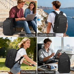 Laptop Backpack, 15.6 Inch Laptop Bag with USB Charging Port, Water Resistant Rucksack for Men Women Work Business College School Travel
