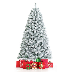 180 Cm Snow Flocked Artificial Christmas Tree with 600 Tips