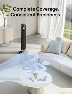 42 Inch Tower Fan, DC Motor Energy Saving Standing Fans for Bedroom, 8.5M/S High-Velocity Cooling Fans, 9 Speeds, Sleep/Auto/Natural/Normal Modes, 20Db Silent Fan, 90° Oscillating, 12H Timer