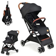 Folding Pushchair with Adjustable Backrest and Footrest