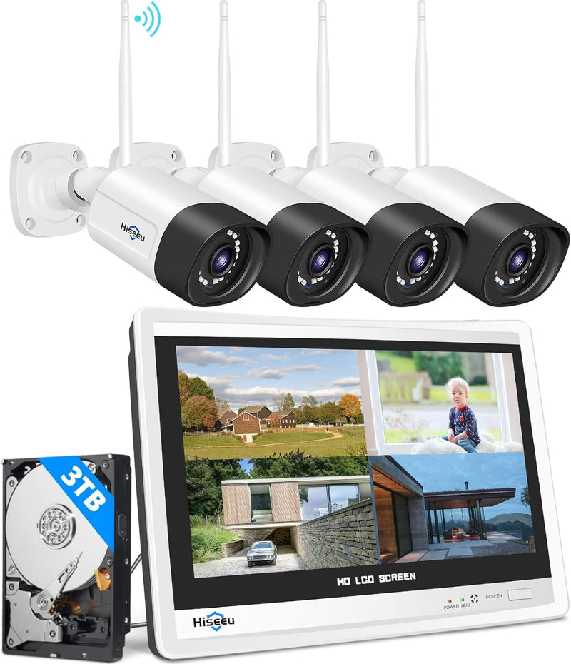 【5MP+3TB Hard Drive】 Wireless Security Camera System with 12
