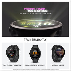 Forerunner 165 GPS Running Smartwatch - Lightweight 43mm AMOLED Touchscreen, Advanced Training Insights, Safety Features & 11-Day Battery Life - Black