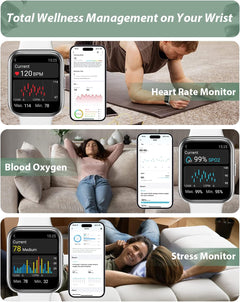 All-in-One Smart Watch for Men & Women - HD Fitness Tracker with Alexa, Heart Rate Monitor, 120 Sports Modes, Waterproof & Call Function for iPhone & Android