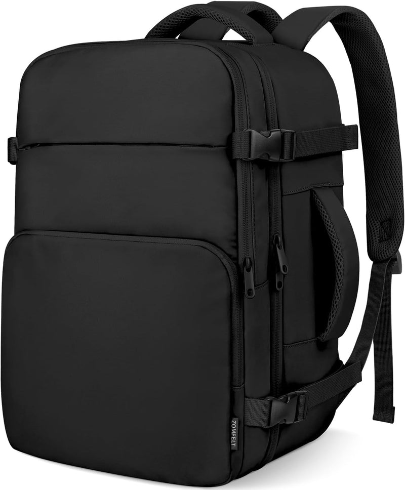 for New Ryanair 40X30X20 Cabin Bag, 24L Travel Backpack Cabin Size Hand Luggage Bag, Water Resistant Wizzair Underseat Carry on Backpack, Flight Rucksack for Ryan Air, Easyjet, Black