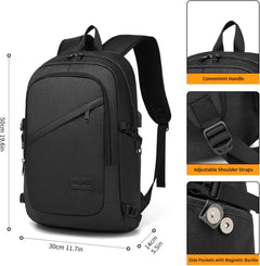 Laptop Backpack, 15.6 Inch Laptop Bag with USB Charging Port, Water Resistant Rucksack for Men Women Work Business College School Travel