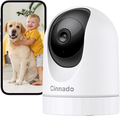 2K Pet Camera, Indoor Camera, Dog Camera, 360° Home Security Cameras with APP Control, Motion Tracking, 2-Way Talk, Night Vision, TF Card/Cloud Storage, D1