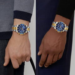 Mens Watches Chronograph Stainless Steel Analog Quartz Watch Waterproof Men'S Wrist Watches Business Casual Fashion Watch for Men